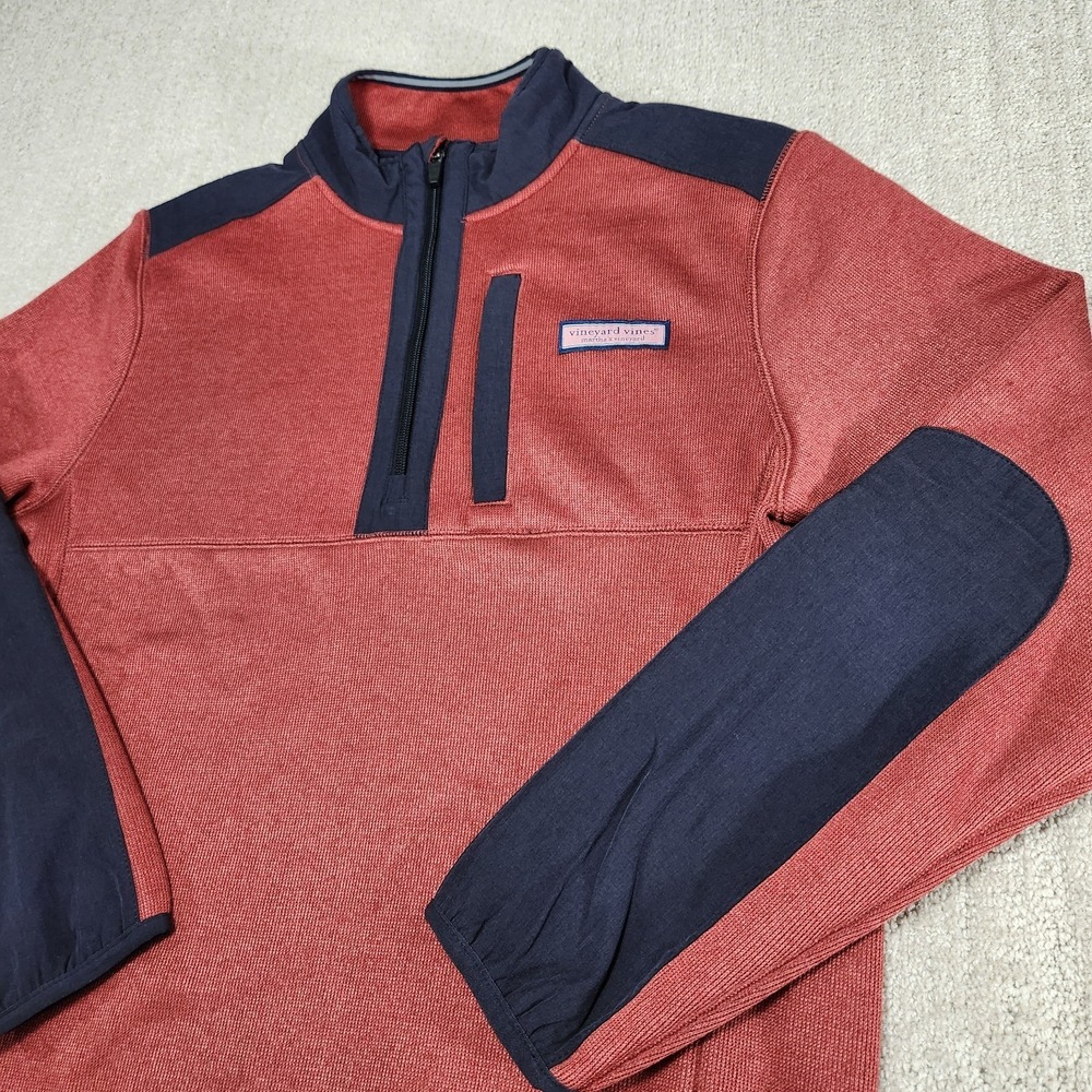 Vineyard Vines Sweatshirt Men Small Mountain Fleece Sweater Performance Golf Red